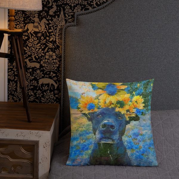 AugiDog Sunflower Throw Pillow