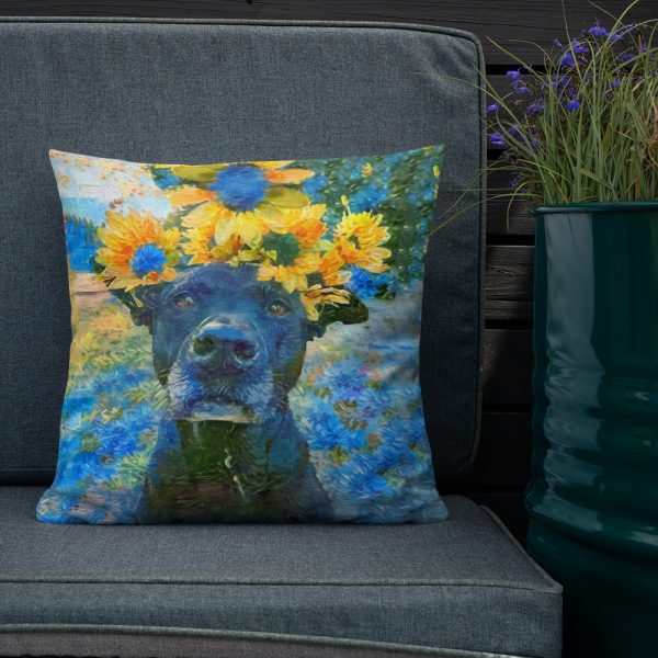 AugiDog Sunflower Throw Pillow