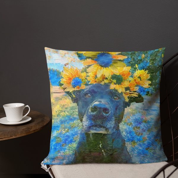 AugiDog Sunflower 18x18 throw pillow