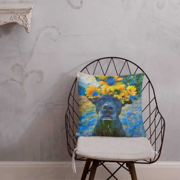AugiDog Sunflower Throw Pillow